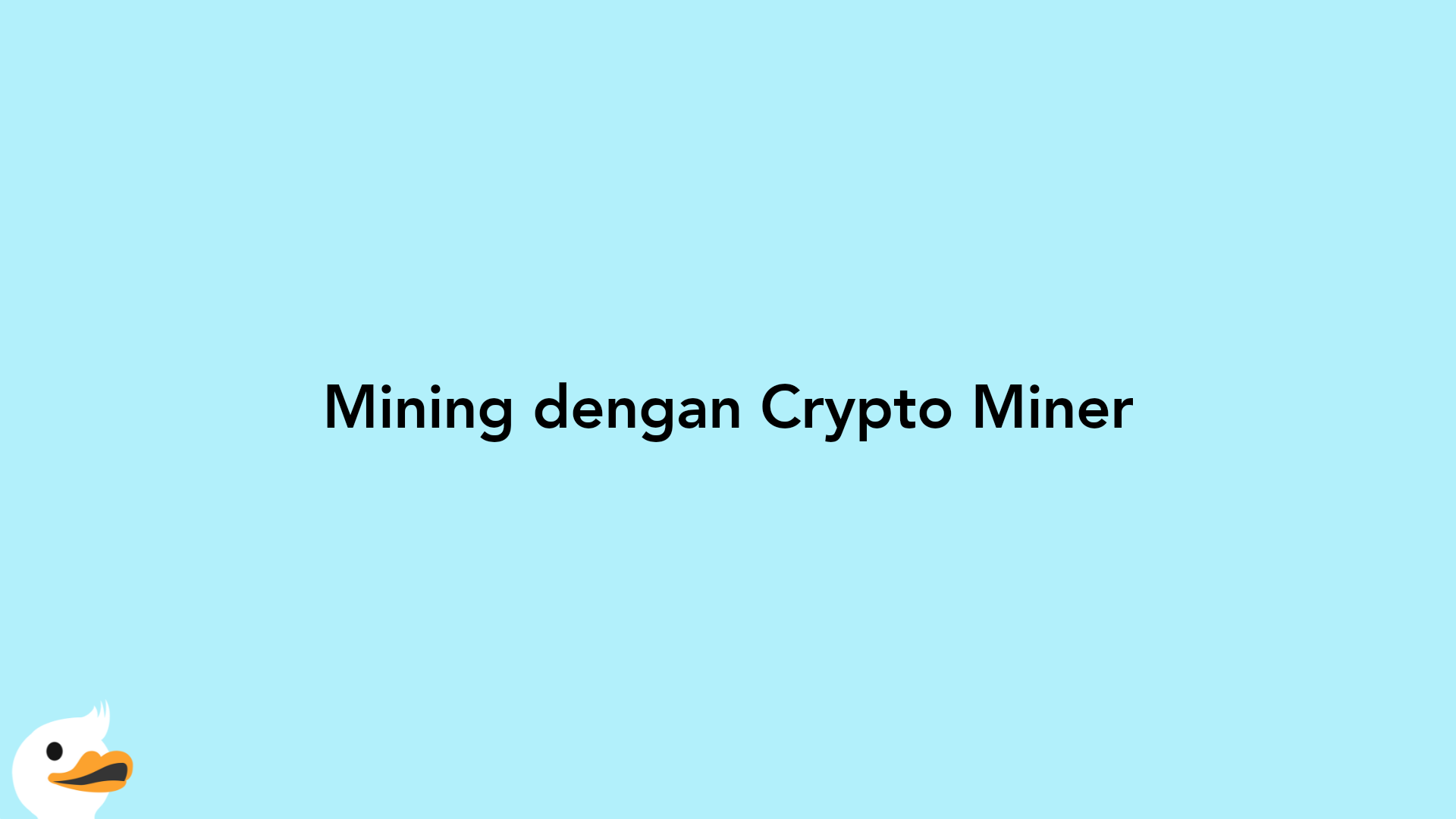 Mining dengan Crypto Miner