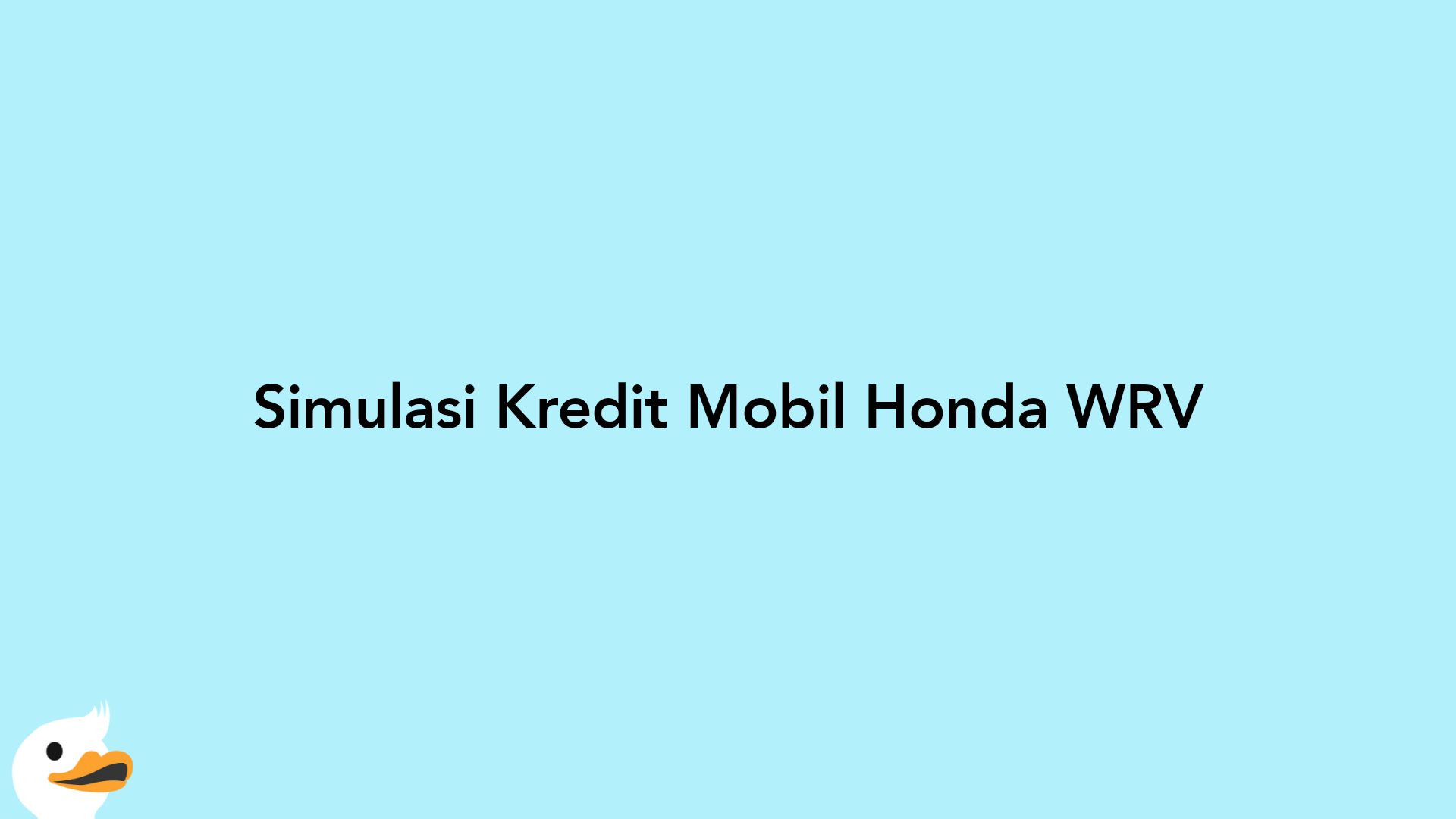 Simulasi Kredit Mobil Honda WRV