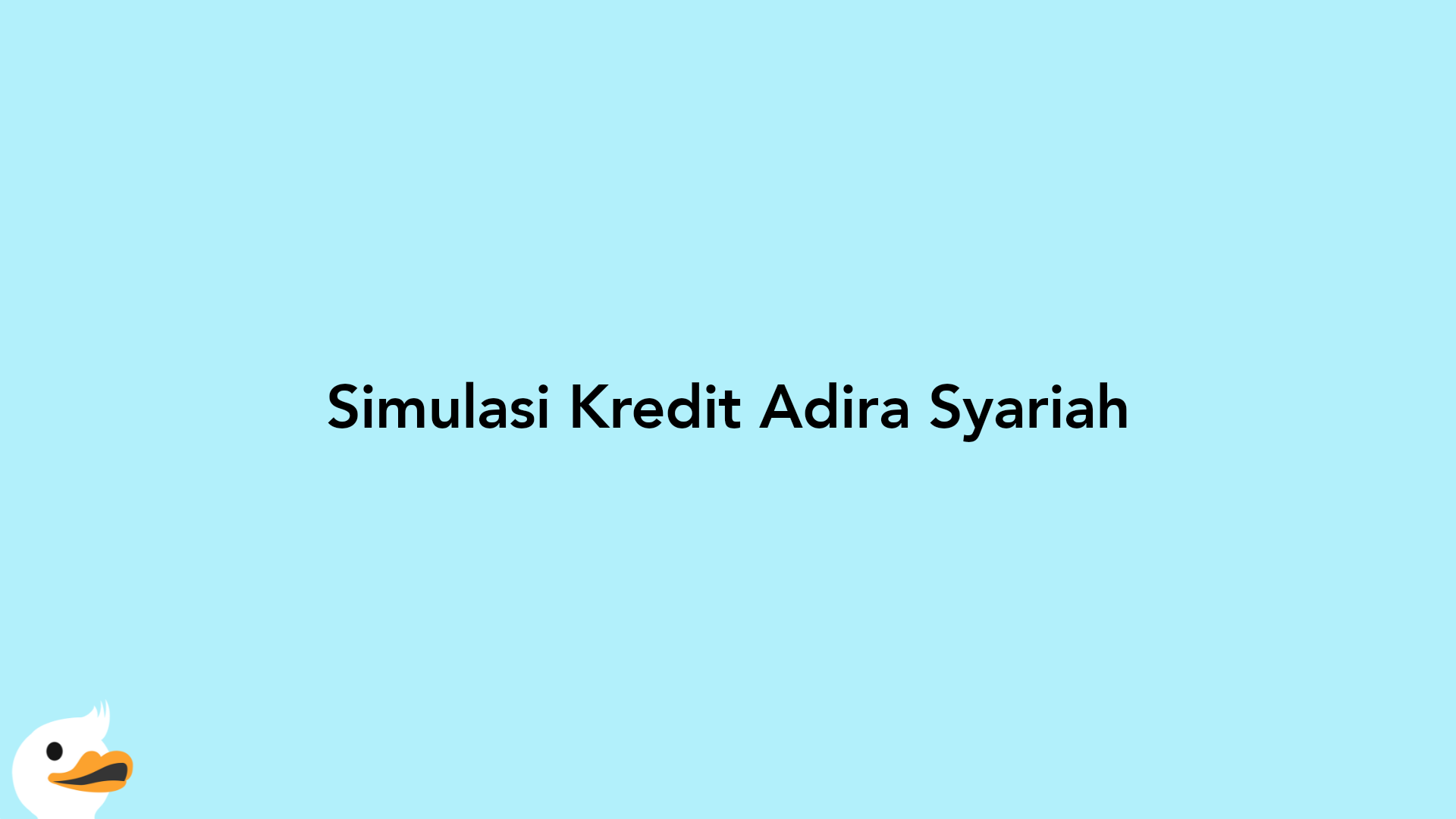 Simulasi Kredit Adira Syariah