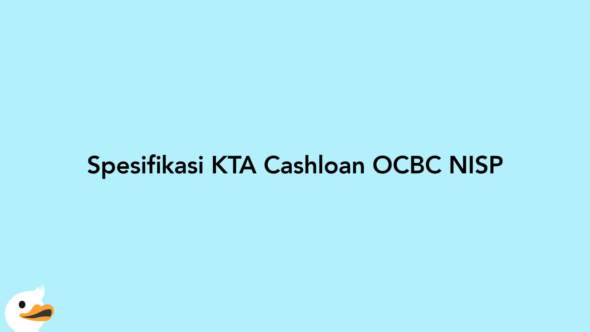 Spesifikasi KTA Cashloan OCBC NISP