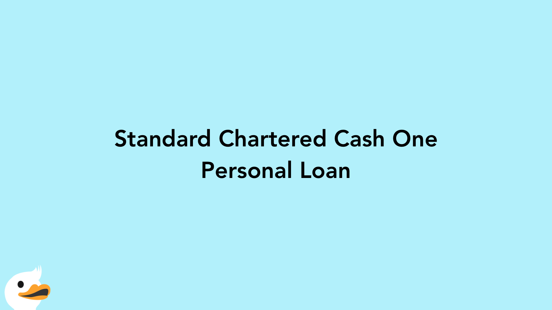 Standard Chartered Cash One Personal Loan