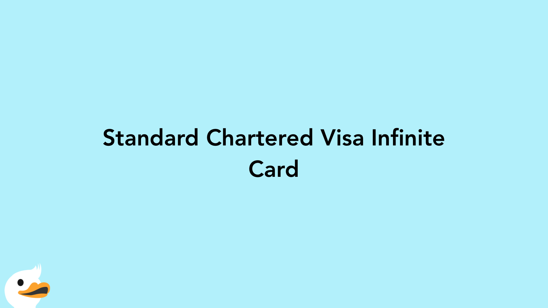 Standard Chartered Visa Infinite Card