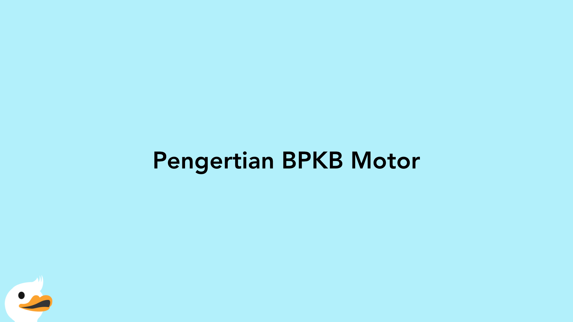 Pengertian BPKB Motor