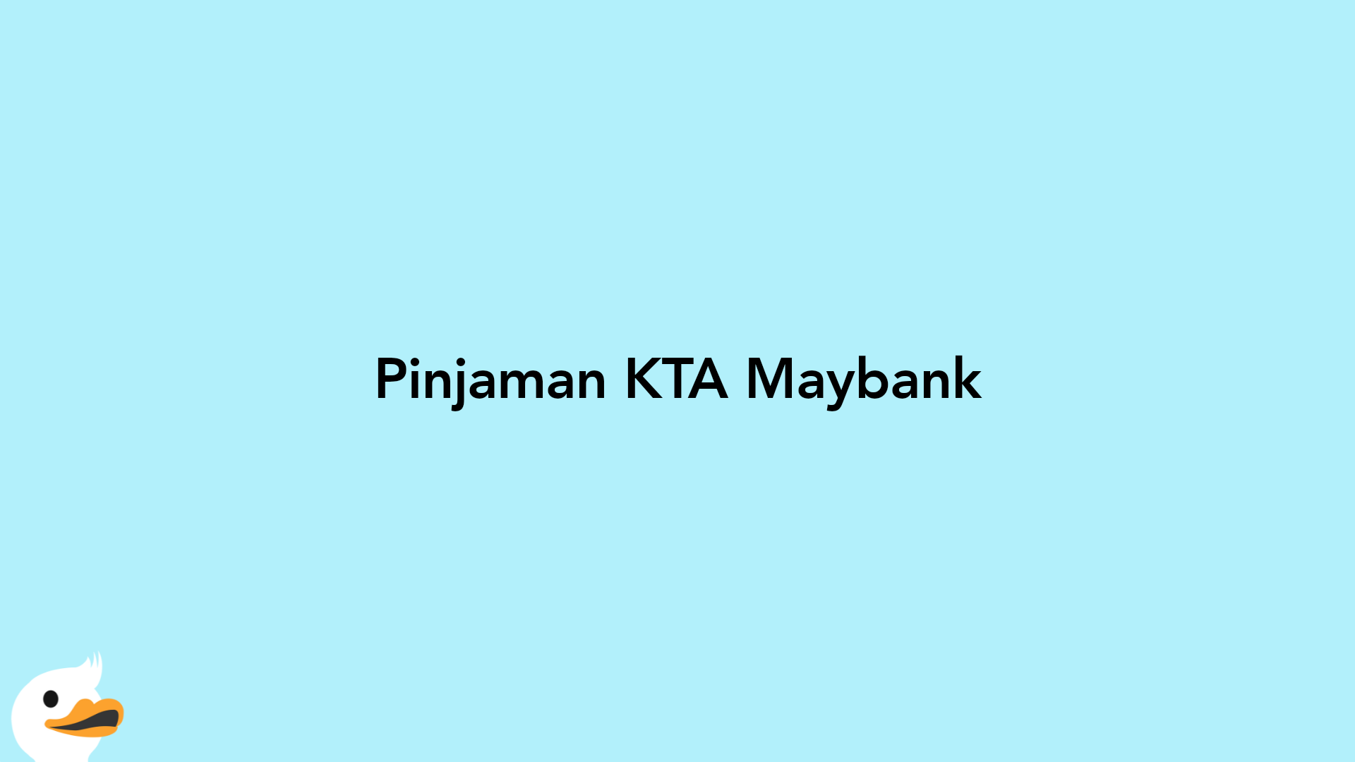 Pinjaman KTA Maybank