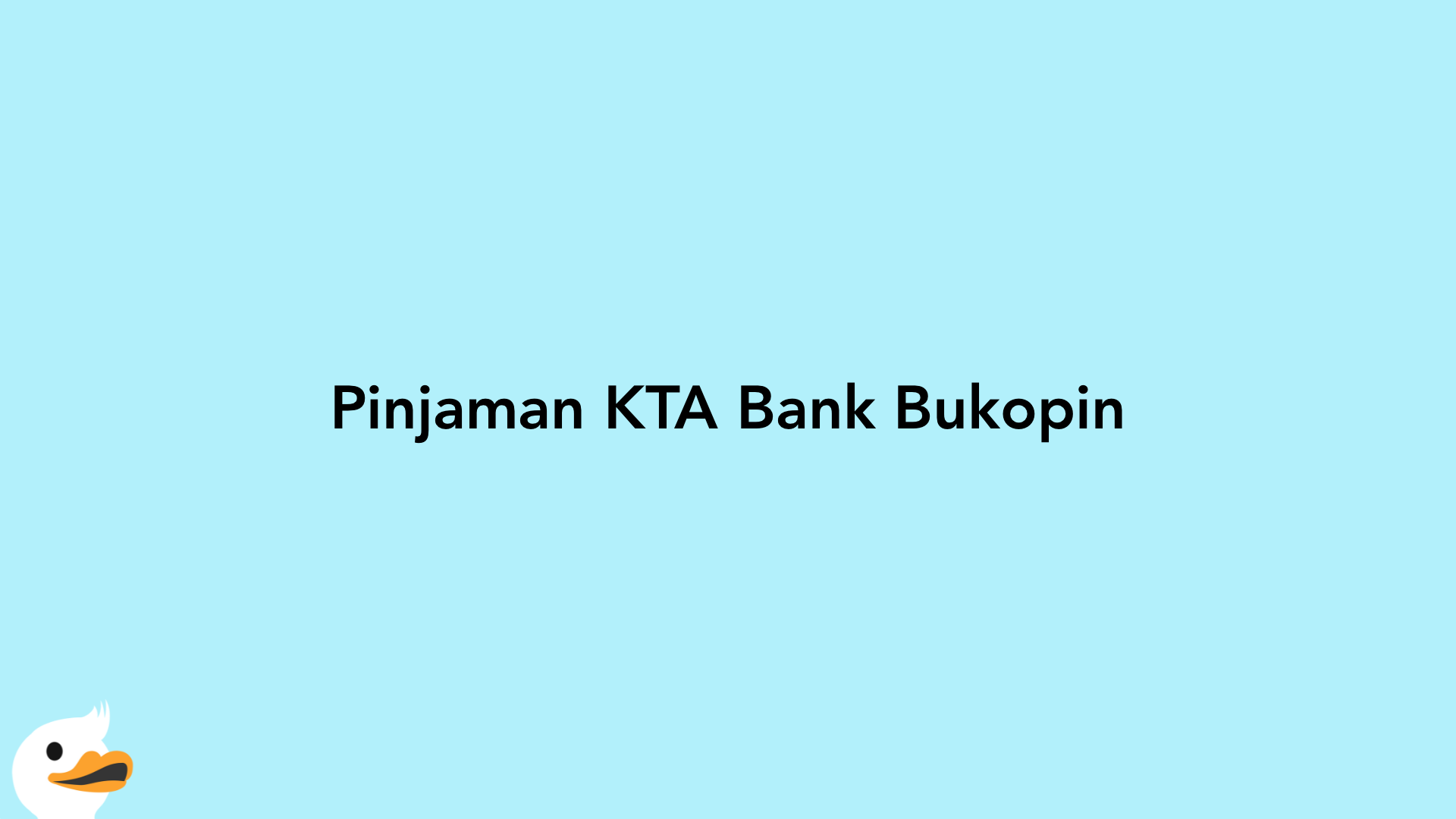 Pinjaman KTA Bank Bukopin