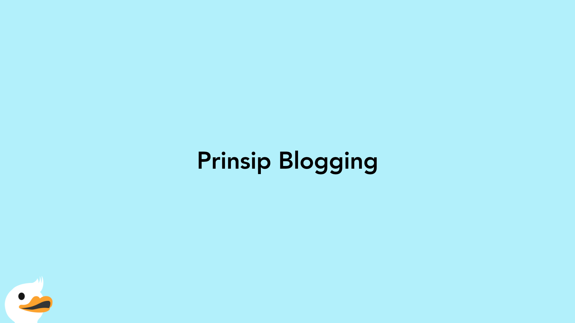 Prinsip Blogging