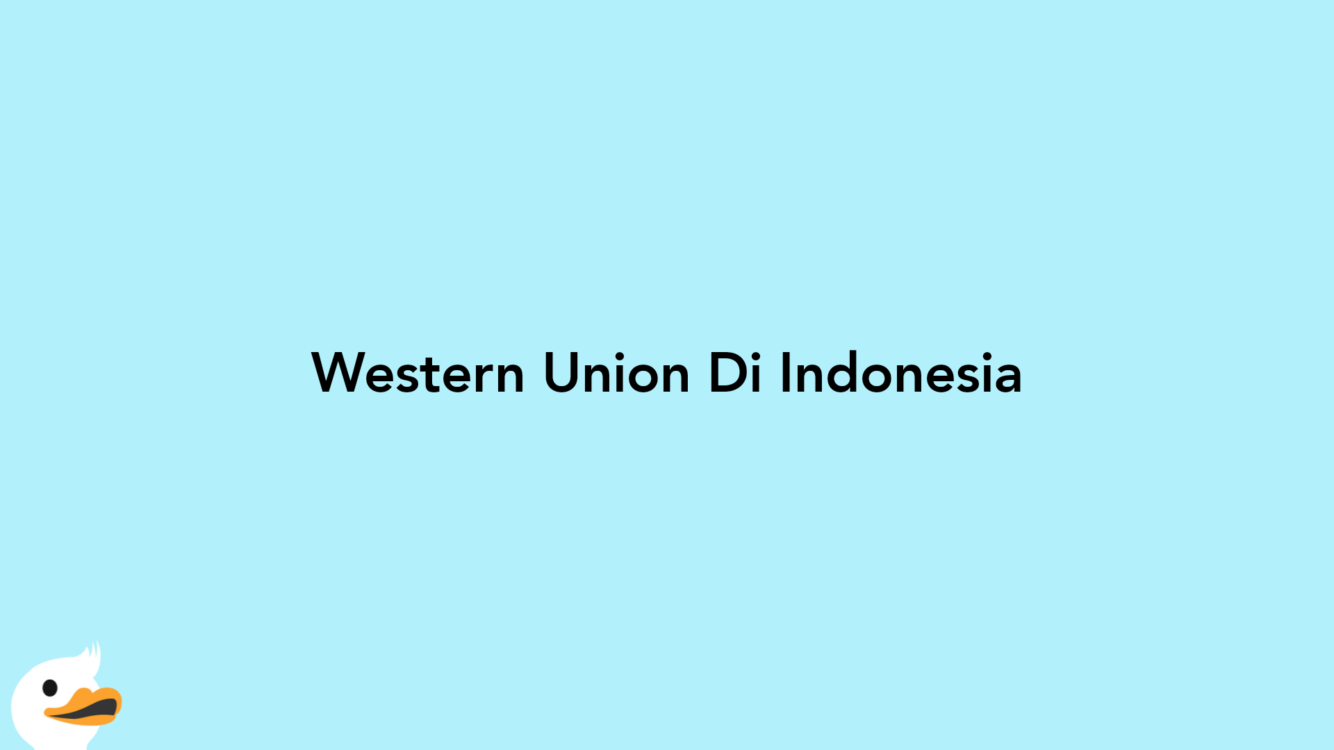 Western Union Di Indonesia