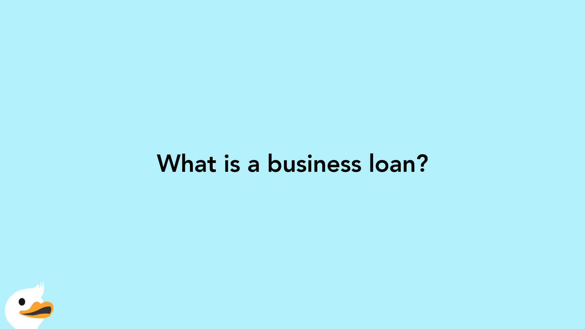 What is a business loan?