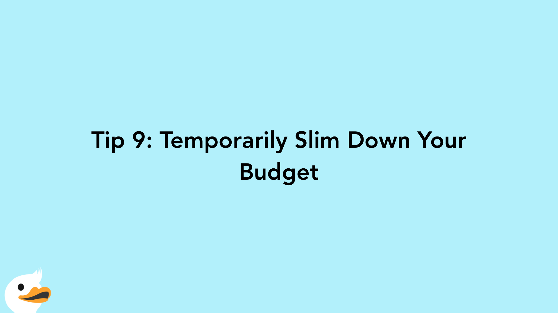 Tip 9: Temporarily Slim Down Your Budget