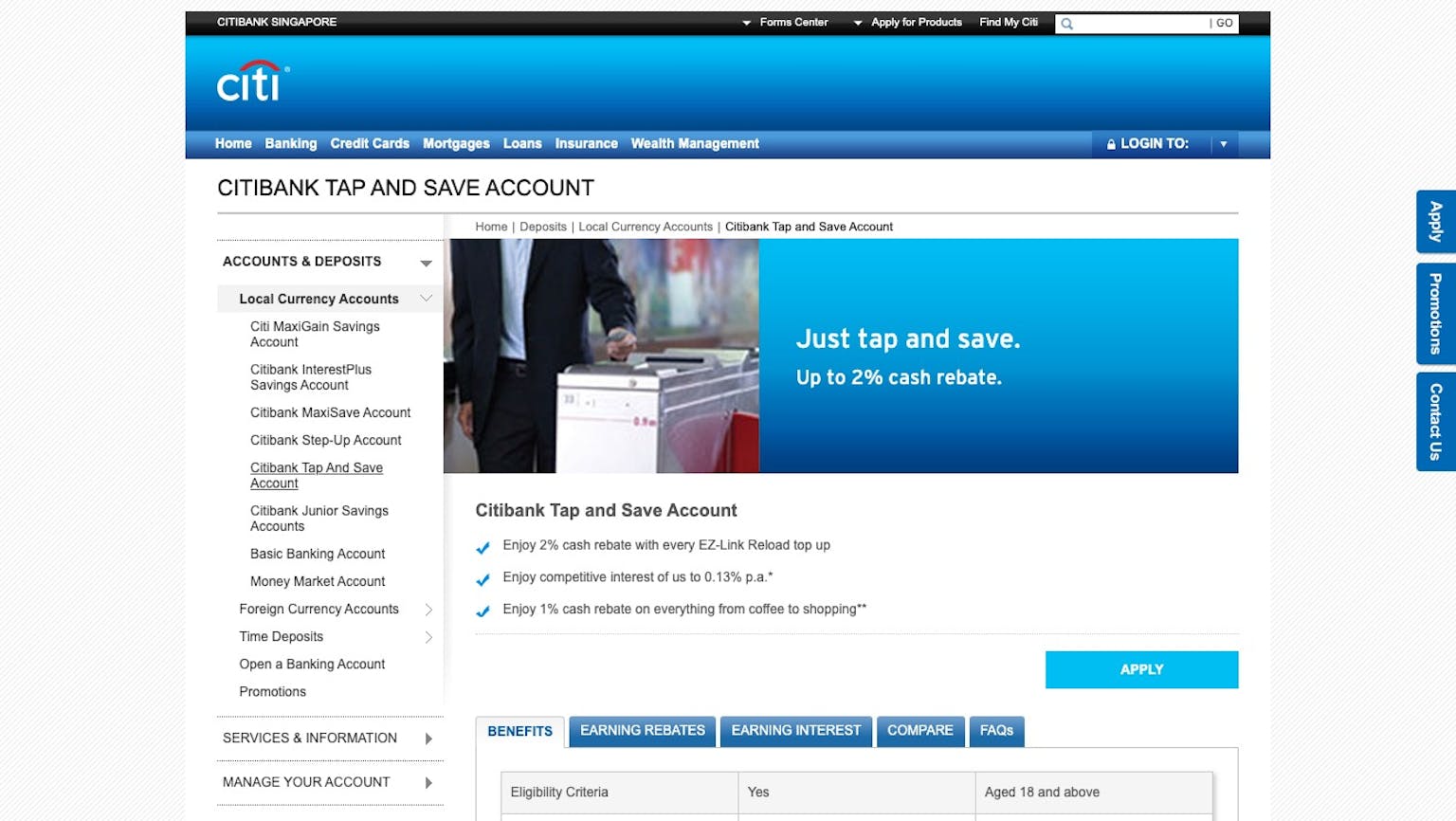 Citibank Tap and Save Account