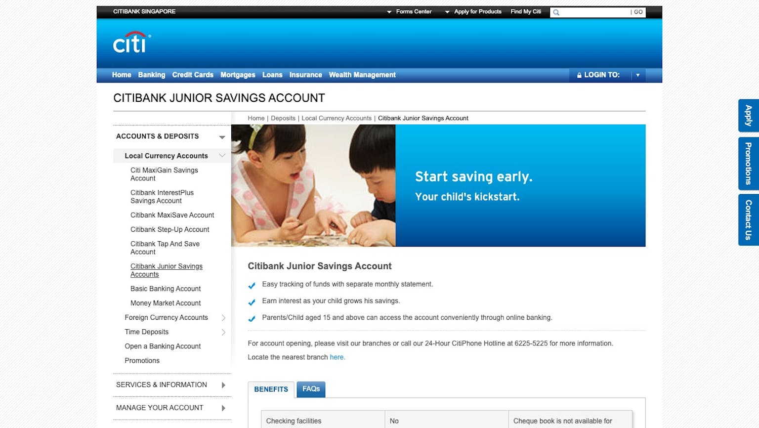 Citibank Junior Savings Account